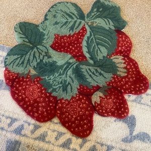 Strawberry hooked rug
